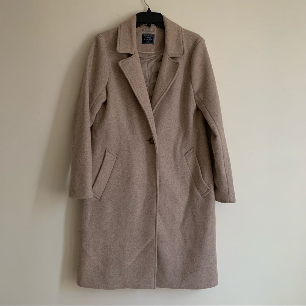 Abercrombie oatmeal wool coat
